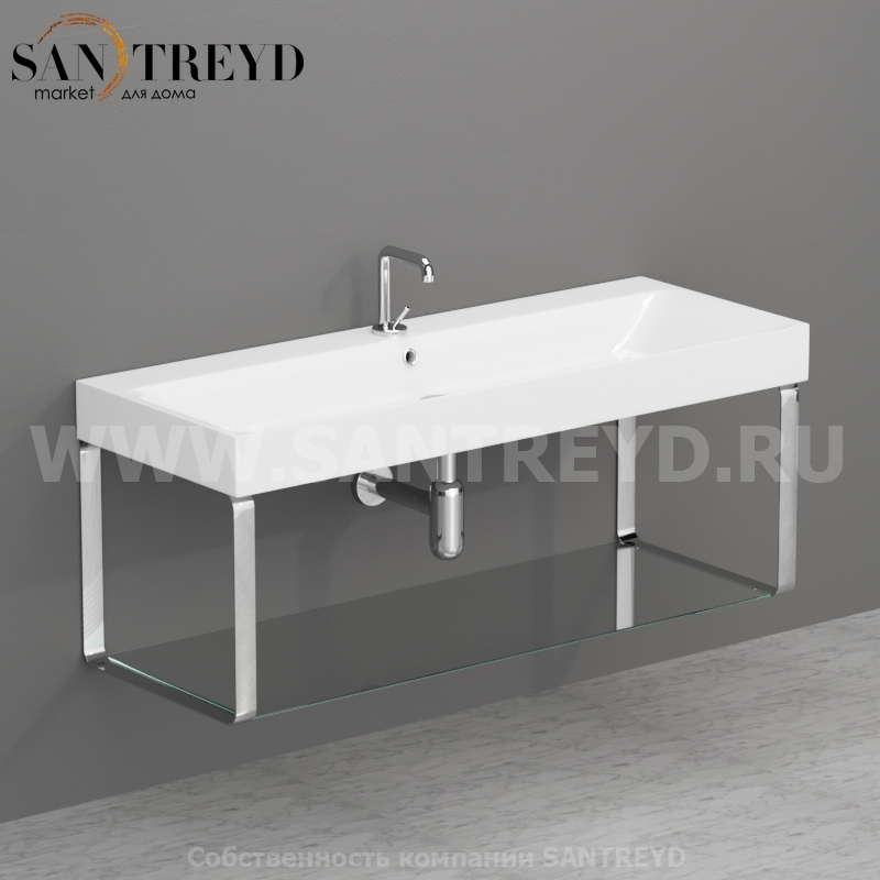 9127K1 Структура подвесная из хромированной латуни под умывальник 120 см Kerasan Cento Италия