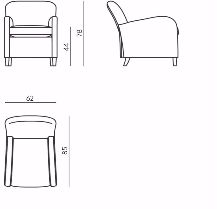 DE PADOVA Мягкое кресло со съемным чехлом из ткани с подлокотниками sun-id-1489238 - Вид №2