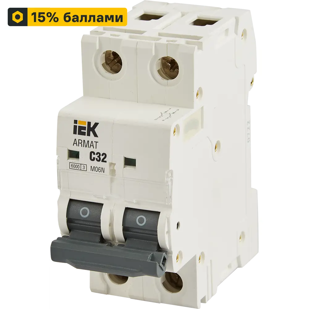 Автомат дифференциальный IEK Armat M06N 2P 32А - защита от короткого замыкания 87762152 STLM-1114326