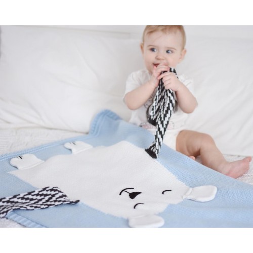 Плед голубой Мишка малый APERO ДИЗАЙНЕРСКИЕ, ЖИВОТНЫЕ 010295 Голубой  - Вид №1