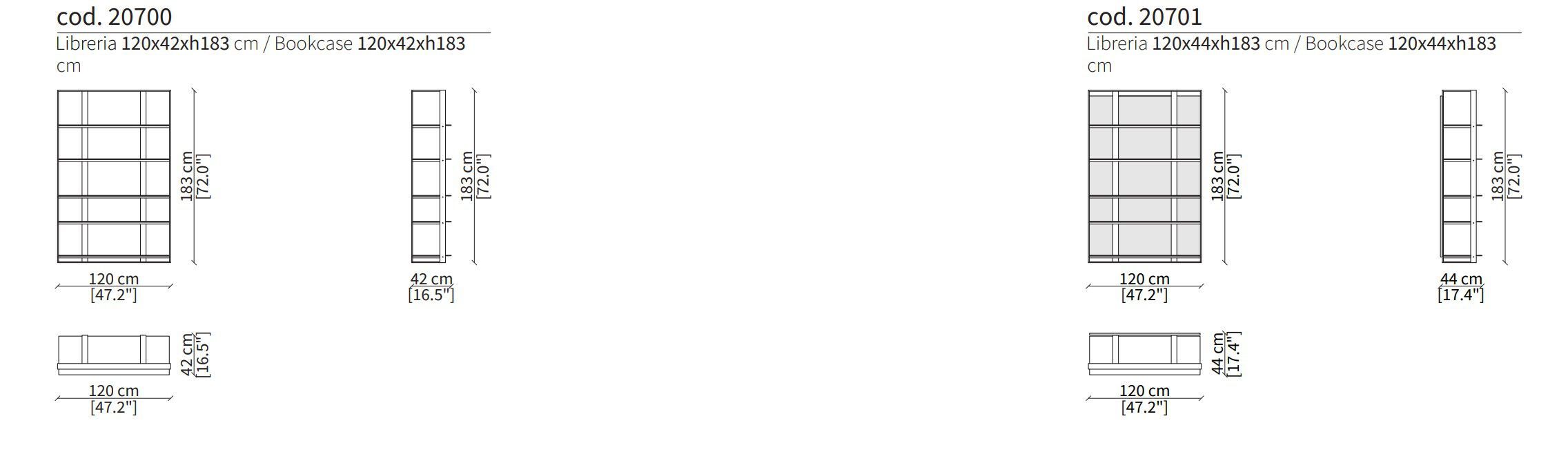 Металлический книжный шкаф со стеклянными полками Frigerio UNIQUE ARCH-00135296 - Вид №3