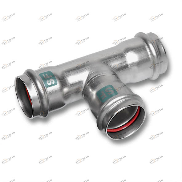 619130763576 SANHA 19130 пресс.-фит. без силикона тройник ВПр, нерж.сталь 76,1x35x76,1 мм 