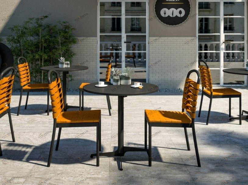 MOBIKA GARDEN Круглый садовый стол из оцинкованной стали с основанием 4 звезды sun-id-1476092