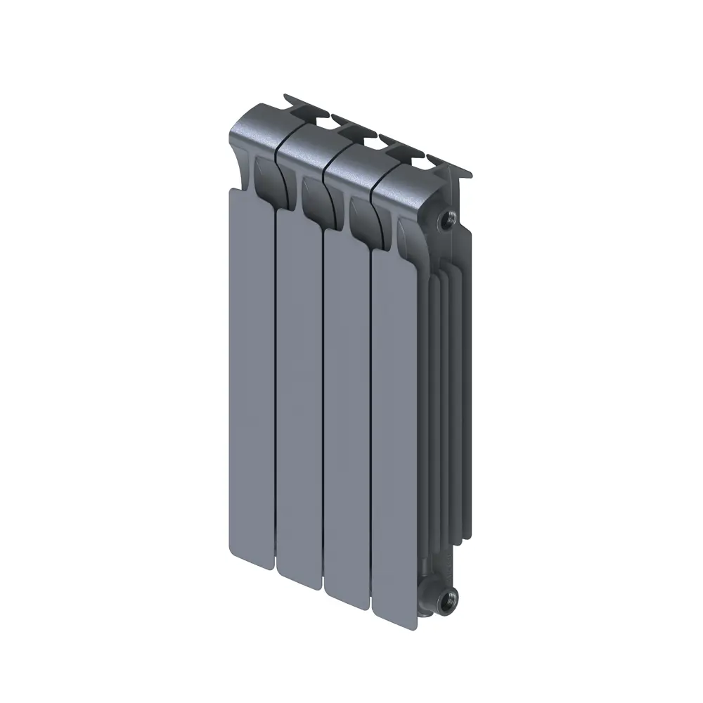 Радиатор секционный Rifar Monolit M50004RAL7012 500/100 4 секции боковое подключение биметалл серый 82560805 STLM-2027753 - Вид №1