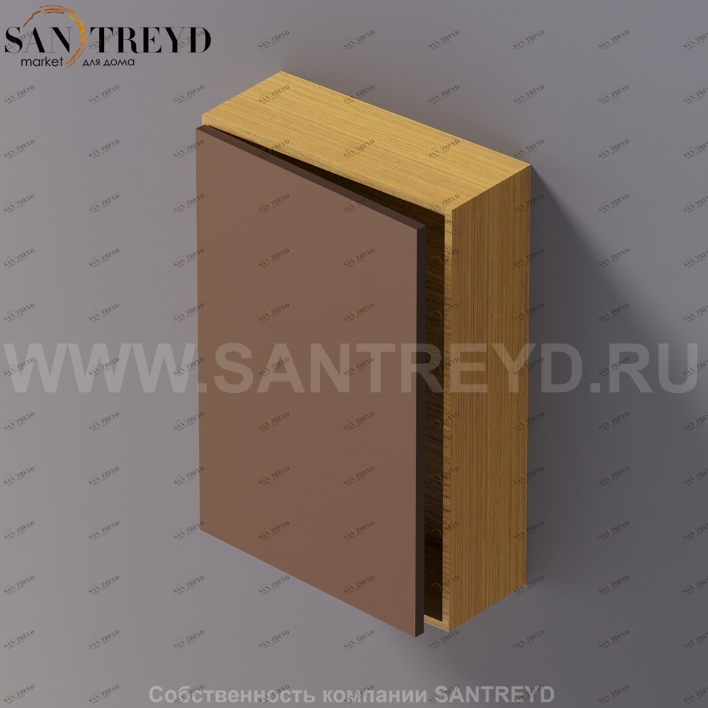 LIFT Модульный шкаф 60 см с левой дверью на доводчиках. Модули могут располагаться горизонтально и вертикально. Отделка: тик и темная бронза. AMOB051BRPTSX Agape