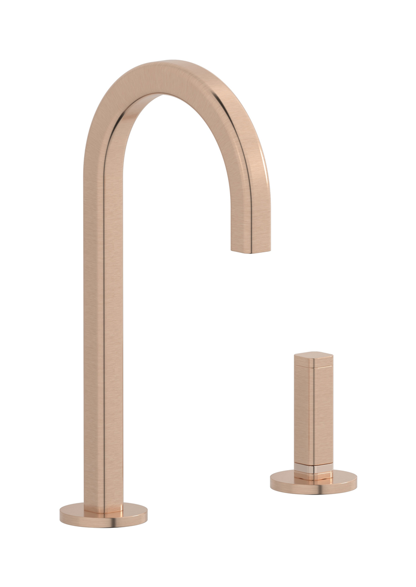 Смеситель для раковины на 2 отверстия WE ARE IB ei394sr_3 Brushed Rose Gold Elio