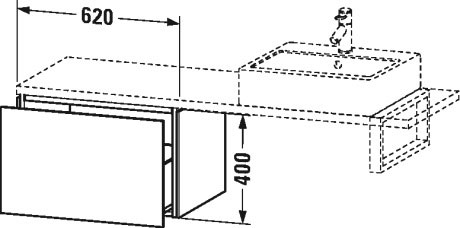 LC582300909 L-Cube Шкафчик для компактной консоли Светло-голубой матовый декор Duravit - Вид №1