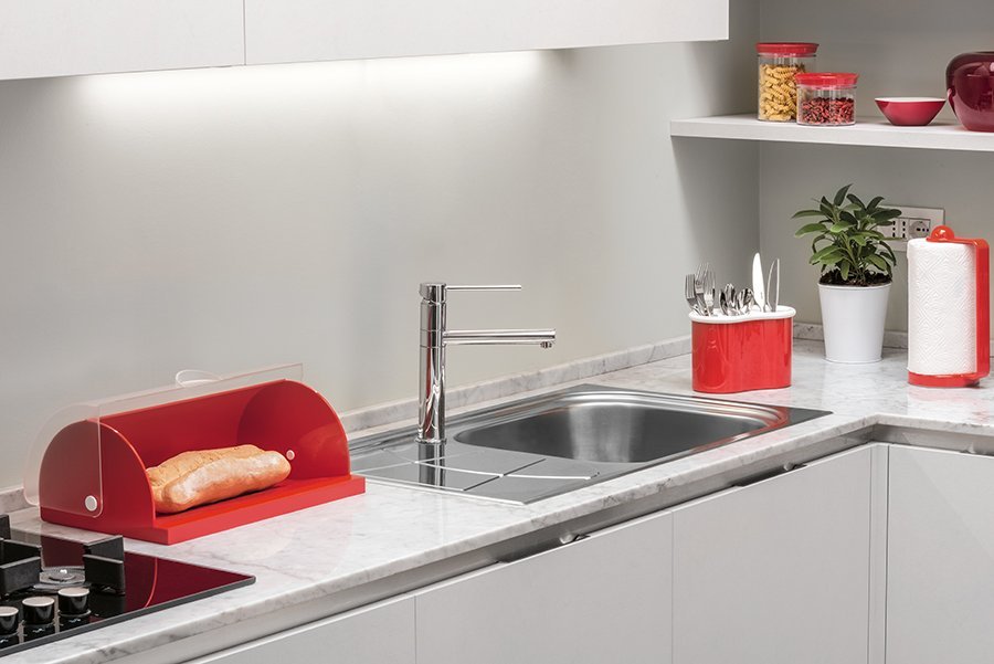 Банка пластиковая для сыпучих продуктов 1 л белая Forme casa GUZZINI  00-3871060 Белый;прозрачный  - Вид №2