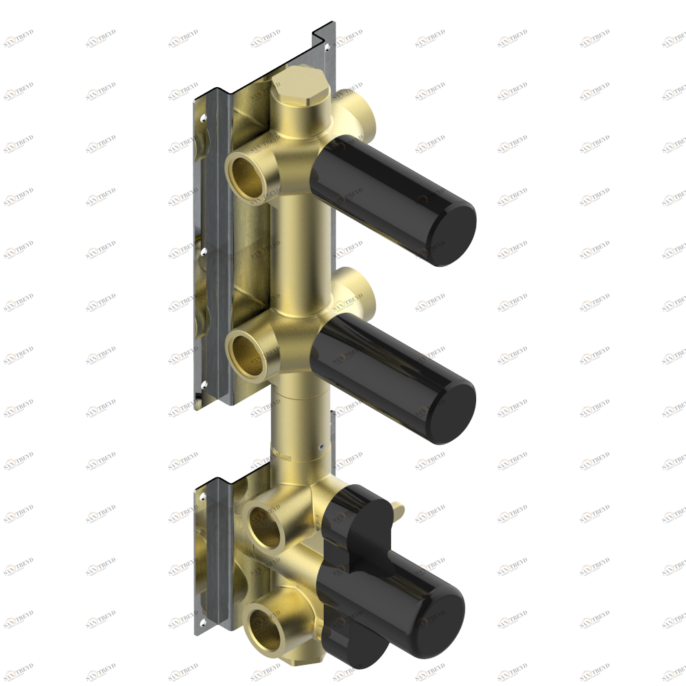 D2A-1420A Скрытая часть термостатического смесителя с 2 выходами — без накладной гарнитуры Thg-paris Jack Без отделки 