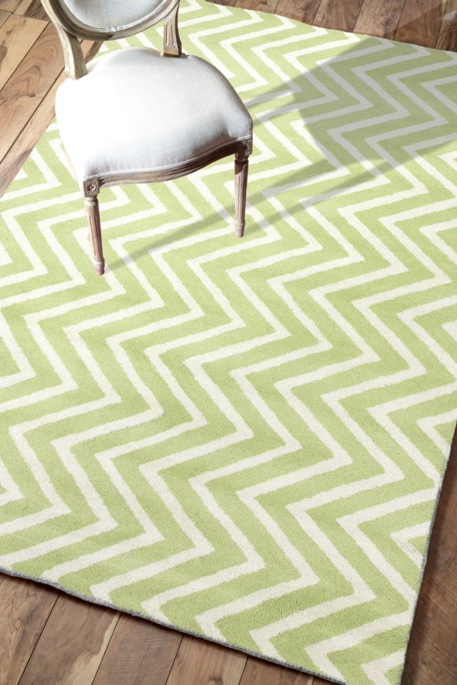 Ковер Zig Zag зелёный 300х500 DOLLY CAPRETS ДИЗАЙНЕРСКИЕ, ЗИГ ЗАГ 015211 Белый;зеленый  - Вид №1