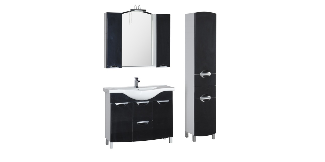 Комплект мебели Aquanet Асти 105 б/к черный 00178434 - Вид №3