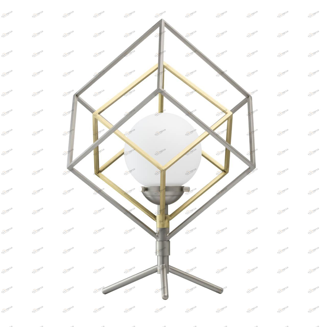 Настольная лампа De Markt Призма 1 726030401 DE MARKT ИНТЕРЬЕРНЫЕ 195161 Белый;серебро 