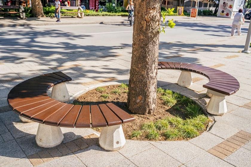 ENCHO ENCHEV - ETE Модульная изогнутая скамья из дерева и бетона  156  - Вид №3