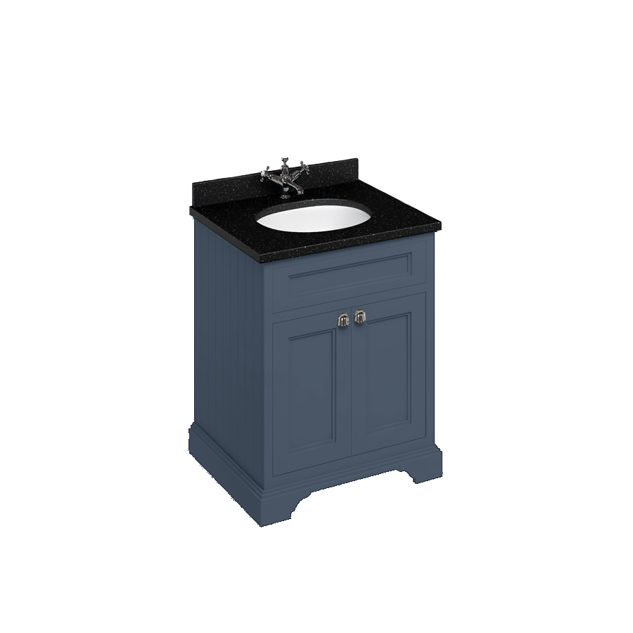 Burlington Отдельностоящий блок 65 со столешницей из черного гранита, дверьми и интегрированной белой раковиной Мэтт Уайт FF8W_BB66  - Вид №4