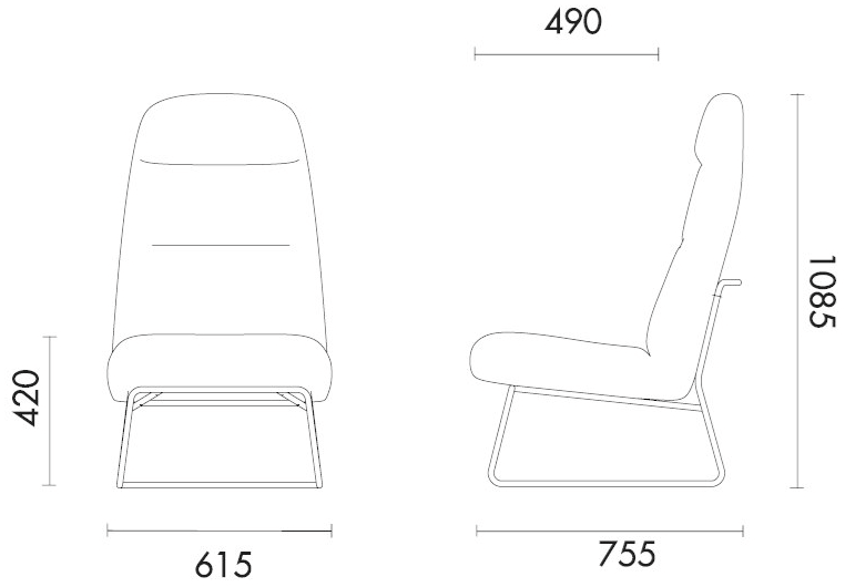 Grado Design Кресло-санки из ткани с подголовником Puffy Gm-a-179 - Вид №6