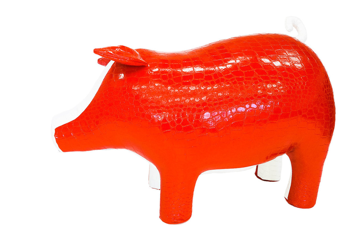 Пуф "Кабан Спартак" мини красный с белым EUROSON ФУТБОЛЬНАЯ 131590 Красный  - Вид №2