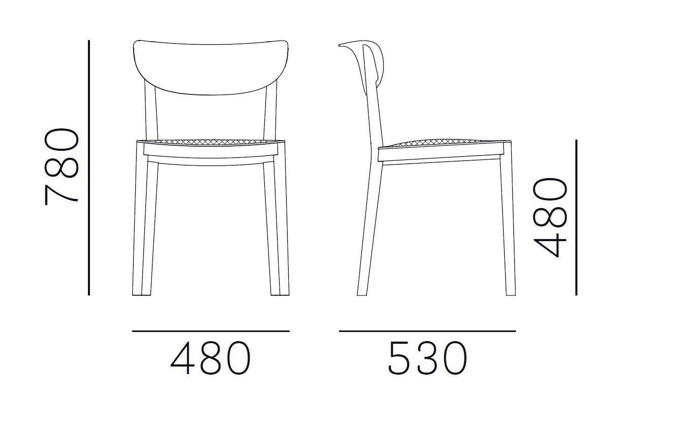 Стул из ясеня с мягким сиденьем Pedrali ARCH-00115477 - Вид №4