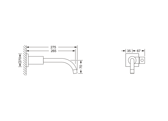 Смеситель для раковины xxl ½", однорычажный, настенный монтаж, внешняя часть JOERGER Charleston Square 634.10.365.000 - Вид №1