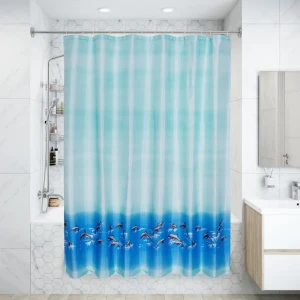 Штора для ванной комнаты «Bath Plus Dolphin Dance» 180x180 см цвет голубой 11837332 STLM-2084104