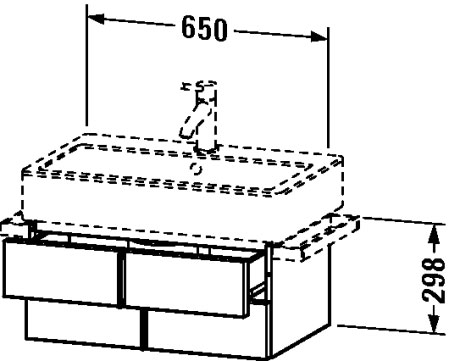 VE620504343 Vero Тумбочка подвесная Базальт матовый, декор Duravit - Вид №1