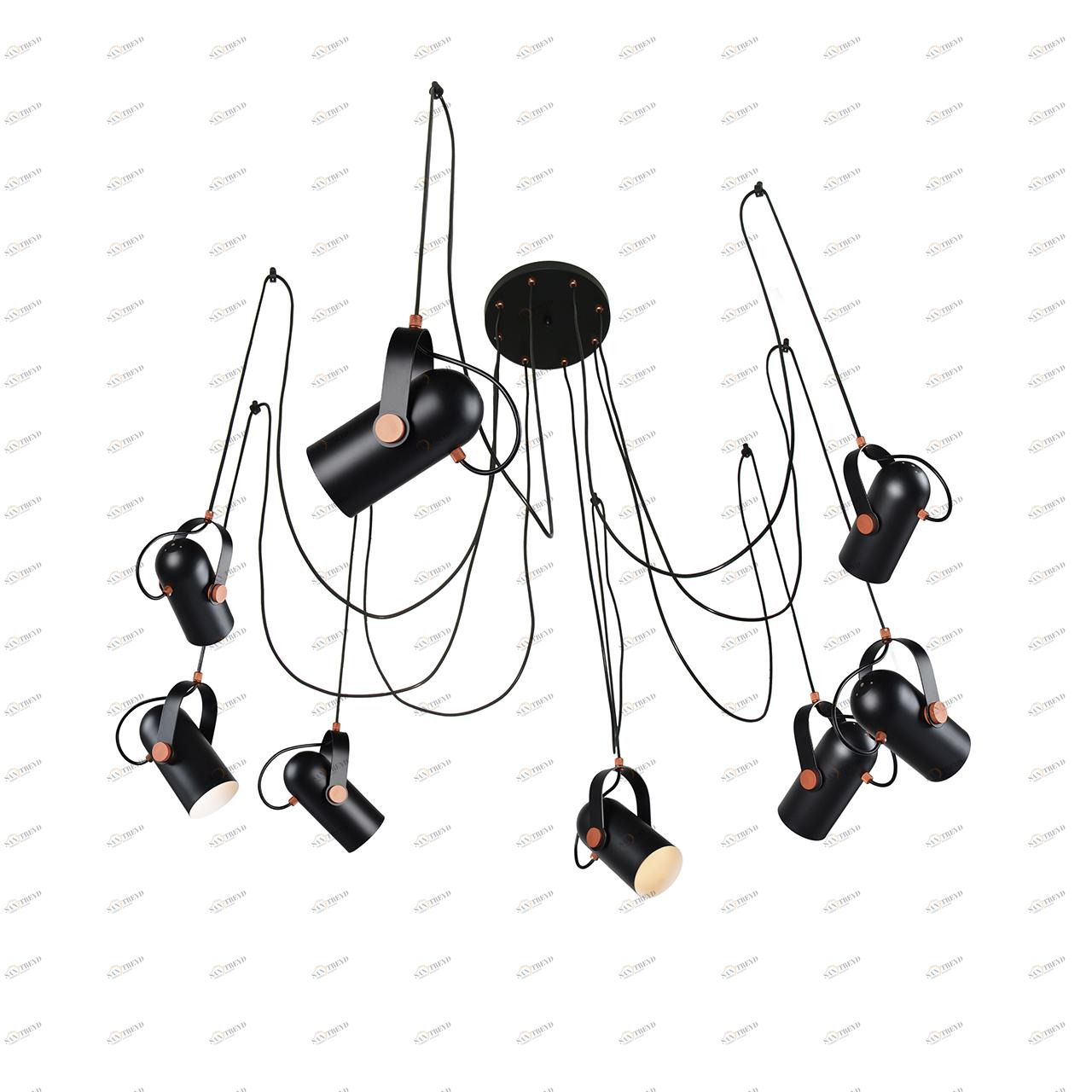 Подвесная люстра Favourite Ampolla 2007-8P FAVOURITE ДИЗАЙНЕРСКИЕ, AMPOLLA 108660 Черный 