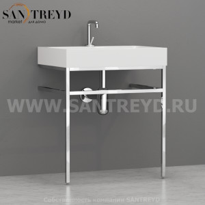 9121K1 Структура напольная из хромированной латуни под умывальник 70 см Kerasan Cento Италия