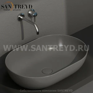 B6O60SK Накладная раковина на столешницу  овальная Ceramica Globo T-EDGE