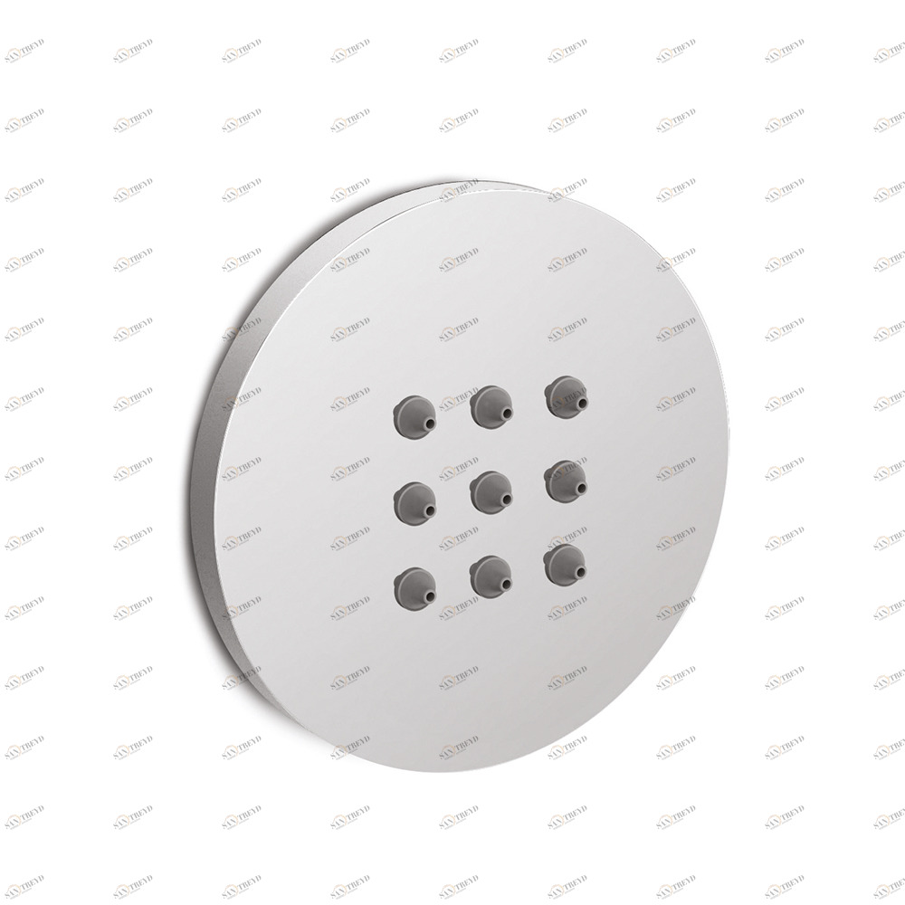 Graffio Ориентируемая круглая боковая форсунка Ø 75 мм, дождь, встраиваемая. BJ011 