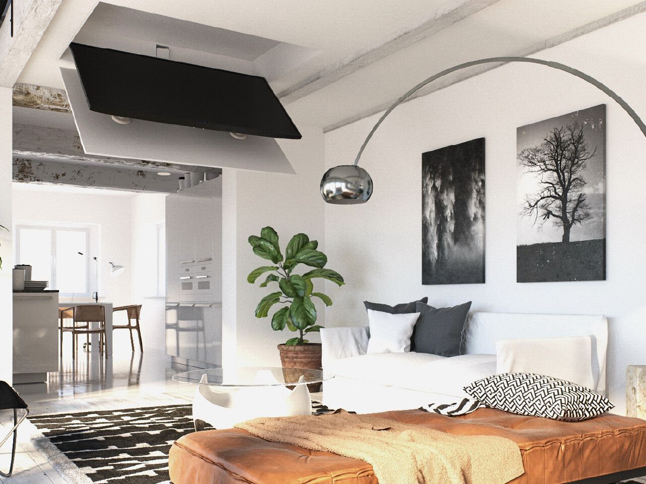 Моторизованное и регулируемое потолочное крепление для телевизора Maior ARCH-00086841 - Вид №6