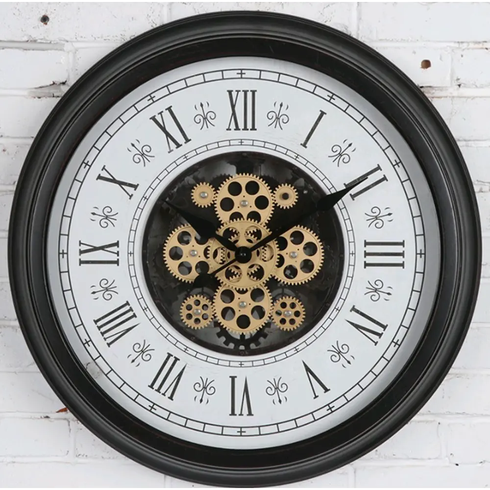 Часы настенные Dream River Шестеренки круглые металл цвет черно-белый  ø63,5 см STLM-2028415 - Вид №1