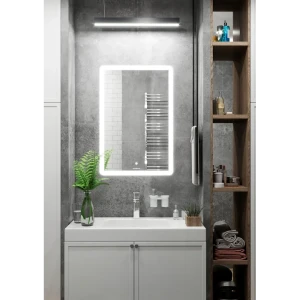 Зеркало для ванной Omega Glass с LED-подсветкой 90×60 см 83669677