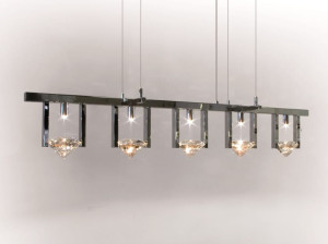 Металлический подвесной светильник с кристаллами