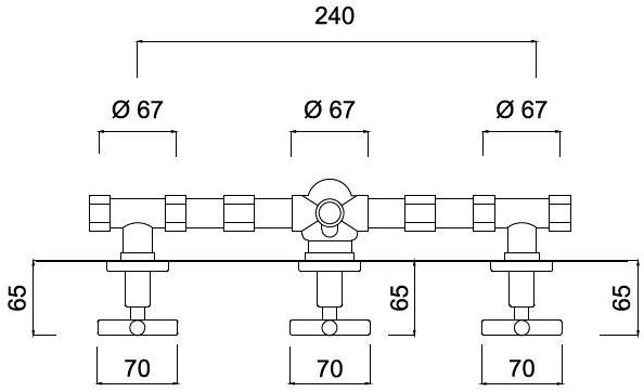 Rubinetteria Giulini Смеситель для душа на 3 отверстия с переключателем G3 F7615w2 - Вид №1