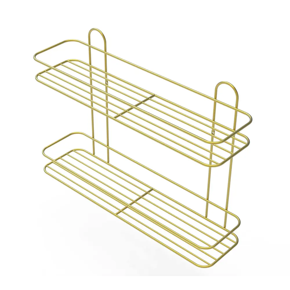 Полка для ванной Lemer Rhine двухъярусная 10x40 см металл цвет золото STLM-2208426 - Вид №4