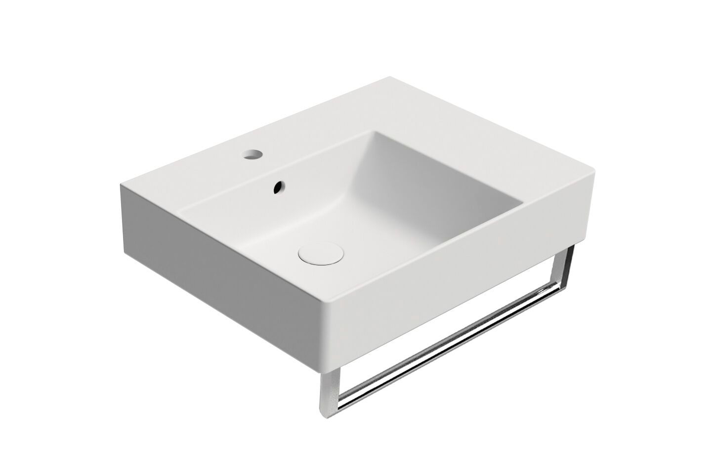 Керамическая одиночная прямоугольная раковина с держателем для полотенец GSI ceramica Kube X ARCH-00074939 - Вид №3