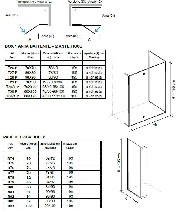 Угловая душевая кабина из хрусталя с распашной дверью Metidea топ ARCH-00064117 - Вид №2