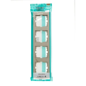 Рамка Lezard Vesna для 4 розеток и выключателей в цвете титан 89337213