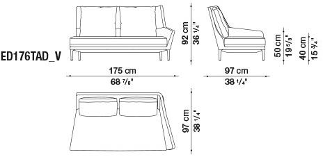 B&B Italia Диван из ткани с шезлонгом Édouard EDOUARD sun-id-1511183 - Вид №9