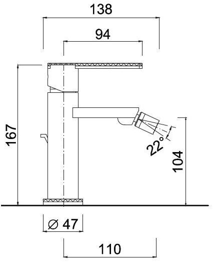 Rubinetteria Giulini Смеситель для биде, однорычажный Deluxe - surf F5807adl - Вид №1