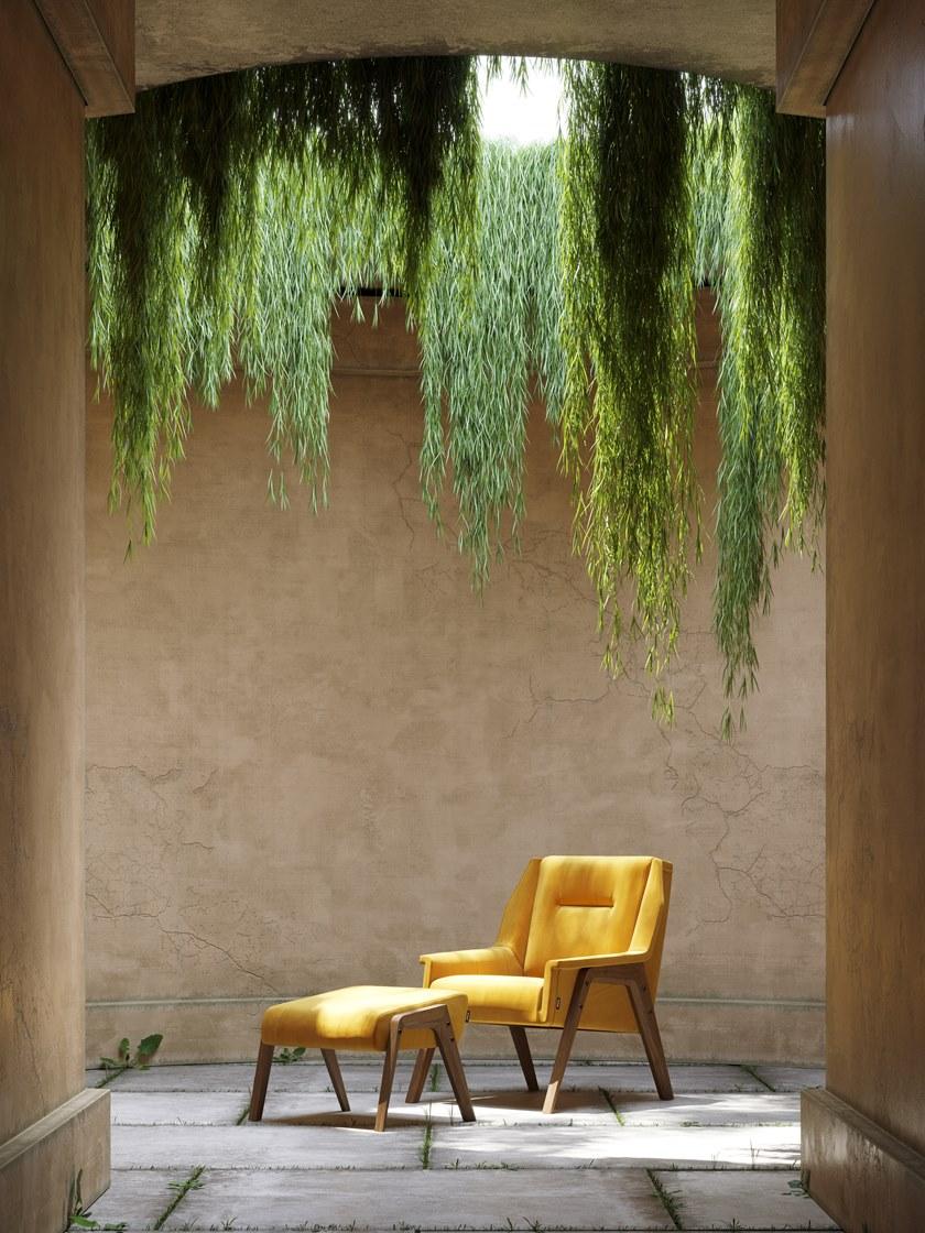 Domkapa Бархатное кресло с подставкой для ног  Dkk33  - Вид №6