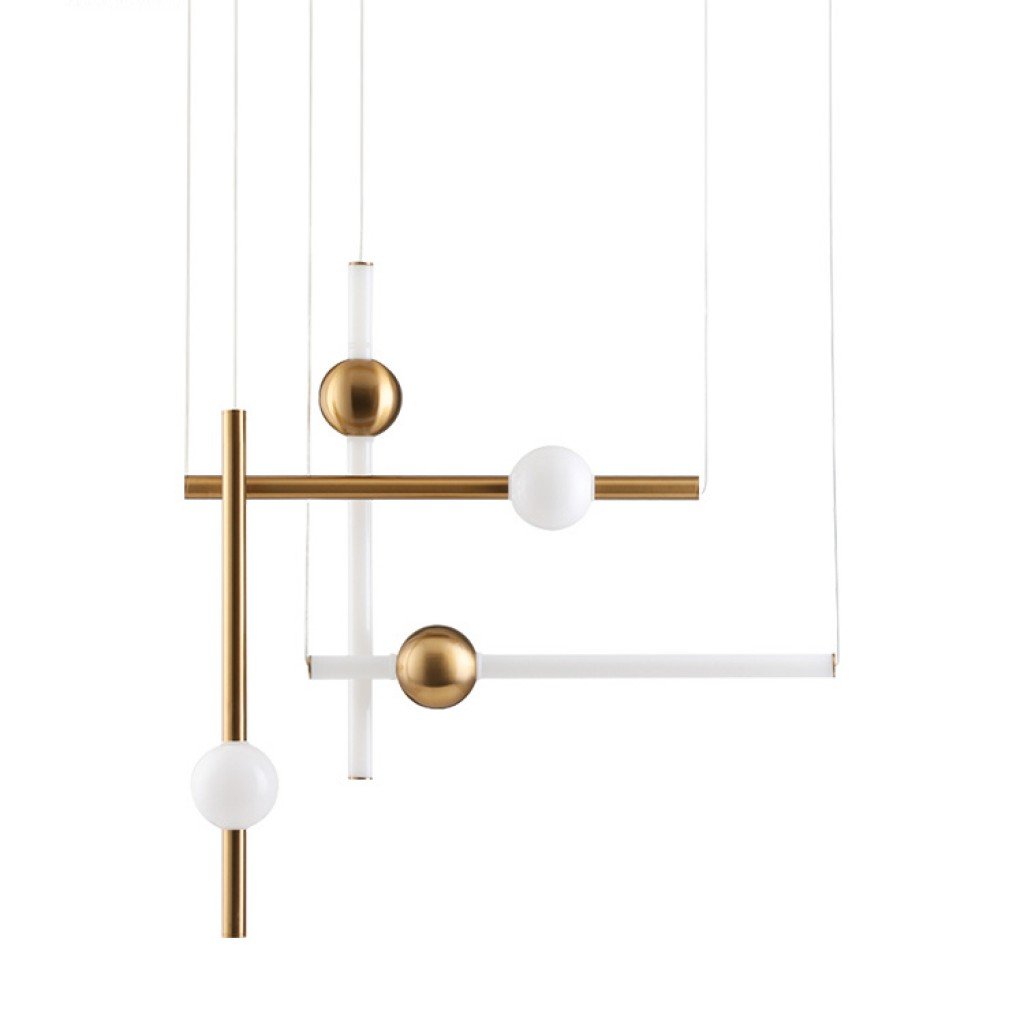 Светильник подвесной 10х60 см белый с золотом Delight Collection 10053P/B1 DELIGHT COLLECTION ДИЗАЙНЕРСКИЕ 00-3882346 Золото;прозрачный  - Вид №1