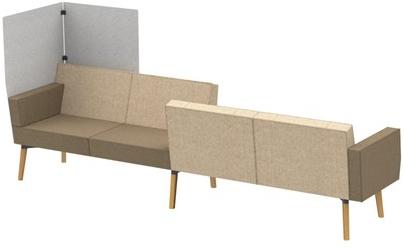 Dauphin Модульная тканевая скамья со спинкой Reefs sun-id-1448134 - Вид №2