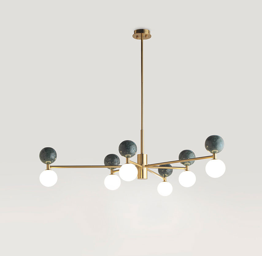 085268 Люстра 6L золотая - зеленый мрамор Aromas del Campo Dalt - Вид №4