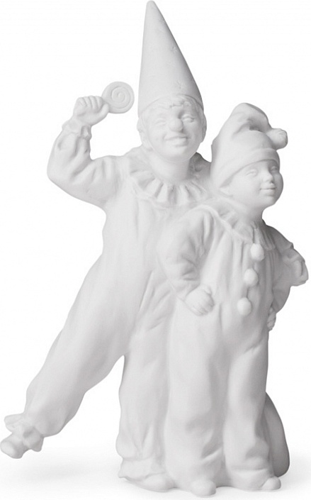 10634338 Императорский фарфоровый завод Скульптура "Смех и радость" (белый бискв.) Твёрдый фарфор 