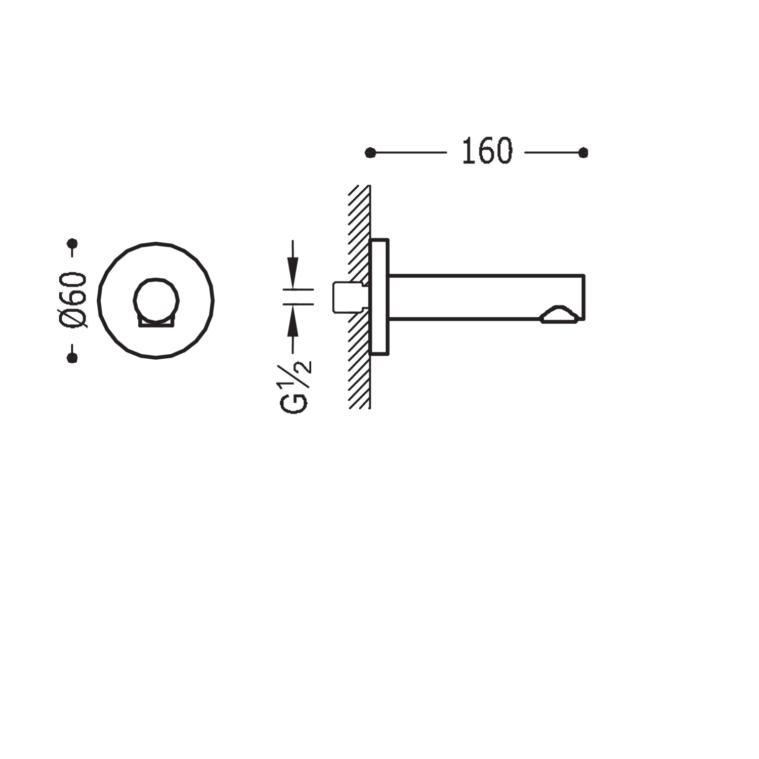 Настенный фиксированный излив-16117002 TRES RICAMBI - Вид №1