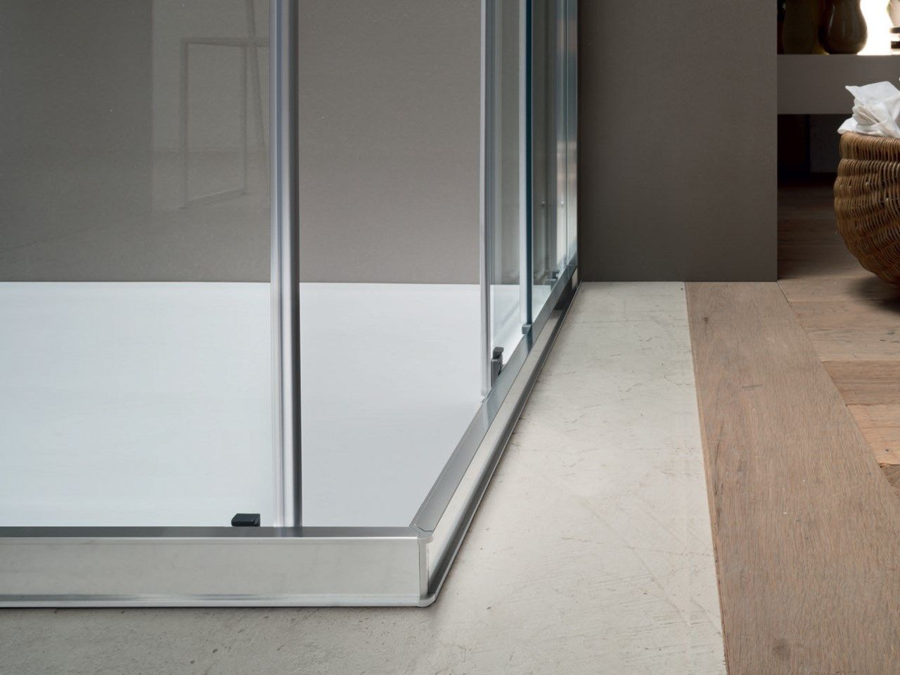 Стеклянная угловая душевая кабина с раздвижной дверью ARCOM A6 ARCH-00054832 - Вид №1