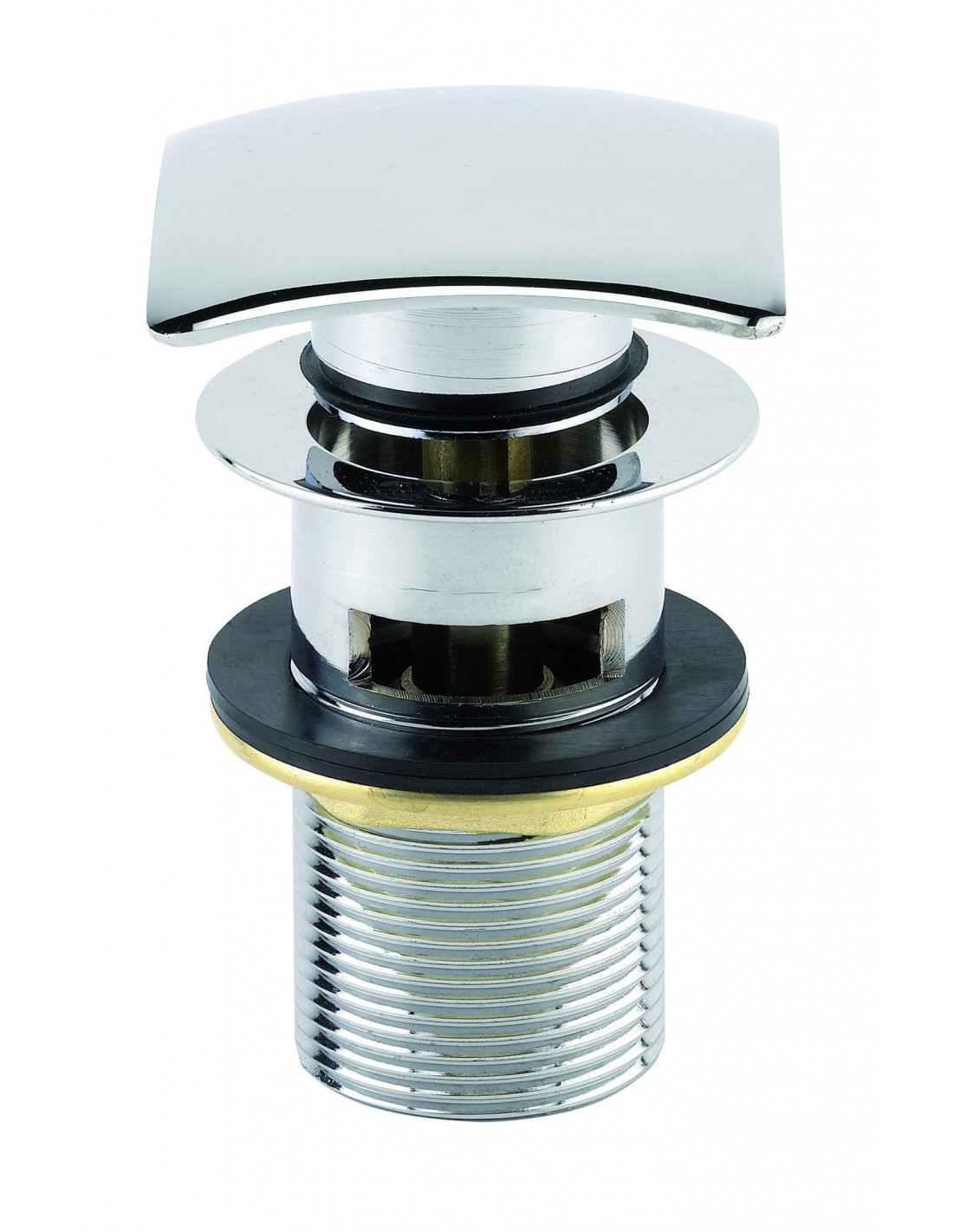 122700 000 00  Сливной вентиль Digiclic квадратный для умывальника или умывальника с переливом, h. 80 мм, хром Valentin Хром 