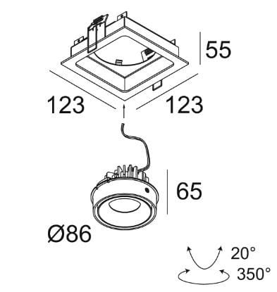 Квадратный светодиодный светильник Deltalight Minigrid In ARCH-00110436 - Вид №15