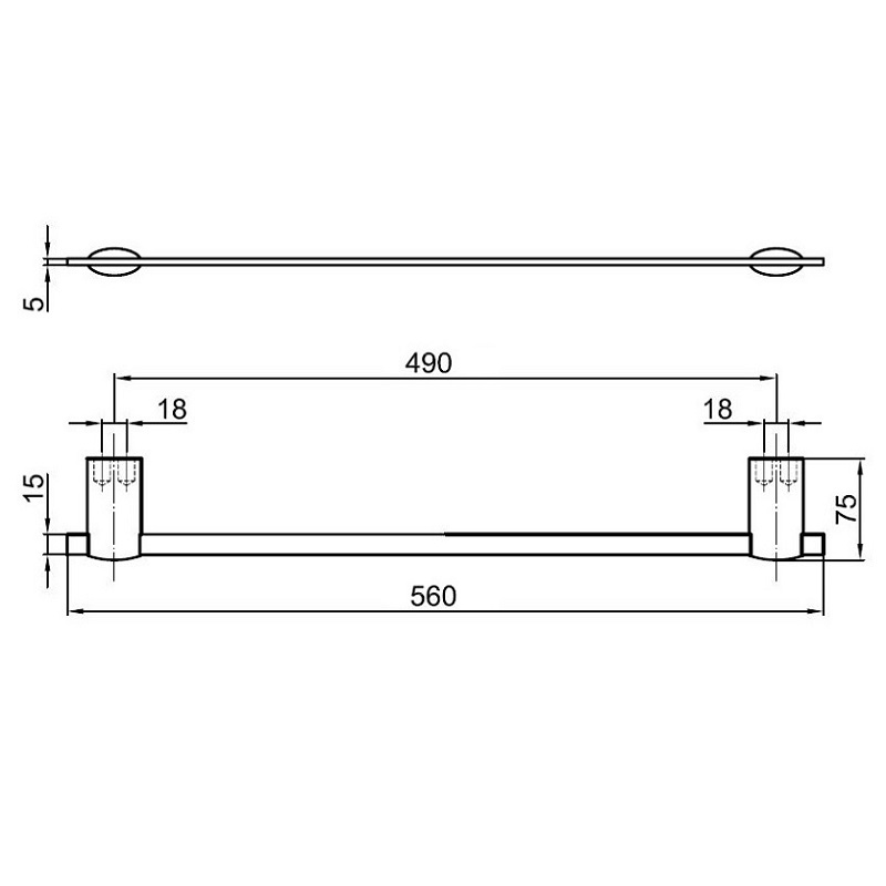 AI500601015 Держатель для полотенец 56 Webert Aria - Вид №1