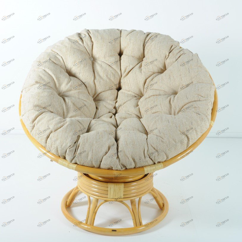 Кресло с подушкой бежевое из ротанга "Мед" Papasan 23/01В VINOTTI  00-3885509 Бежевый 